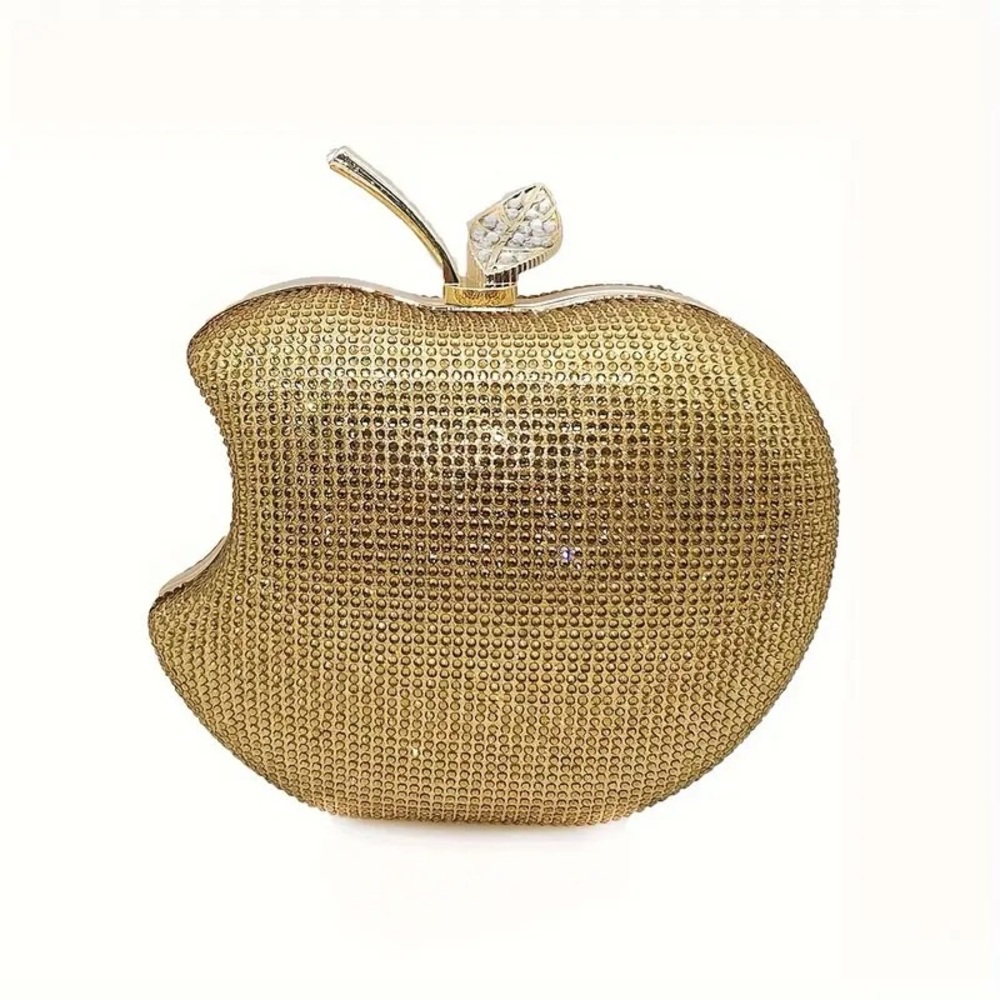 Gold Apple-shaped Clutch Bag